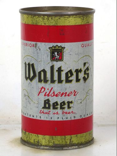 1960 Walter's Pilsener Beer 12oz 144-23 Bank Top Eau Claire Wisconsin