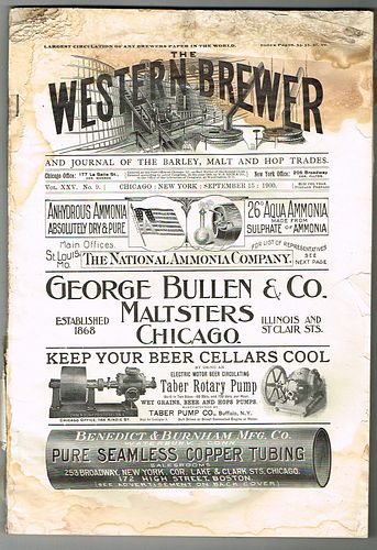 Rare Western Brewer September 15 1900 Brewing Industry Magazine