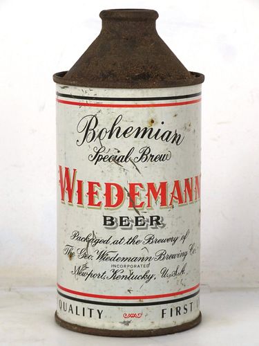 1948 Wiedemann Special Brew Beer 12oz 189-07 High Profile Cone Top Newport Kentucky