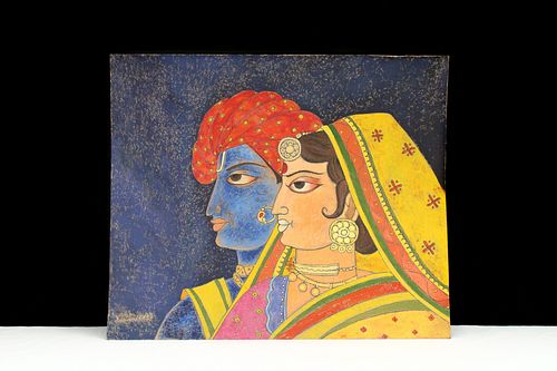 An Indian Watercolour on Paper by A A Almelkar.

Size: 12.5 x 15.5 inch

Provenance: 

Collection London 