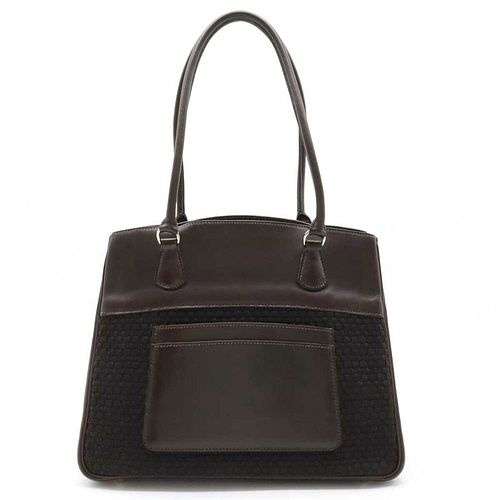 HERMES LEATHER & COTTON TOTE BAG