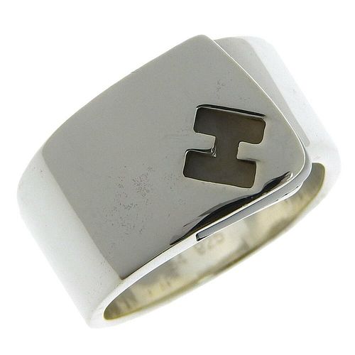 HERMES CANDY H ENGRAVED SILVER RING