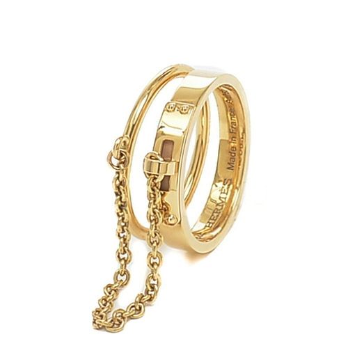 HERMES KELLY TPM 18K YELLOW GOLD DOUBLE RING