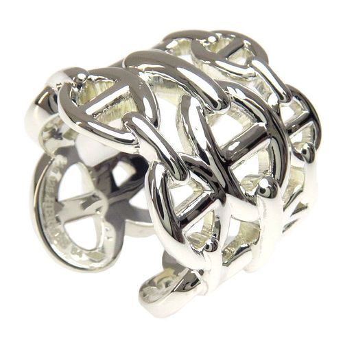 HERMES CHAINE D'ANCRE ENCHENE SILVER RING