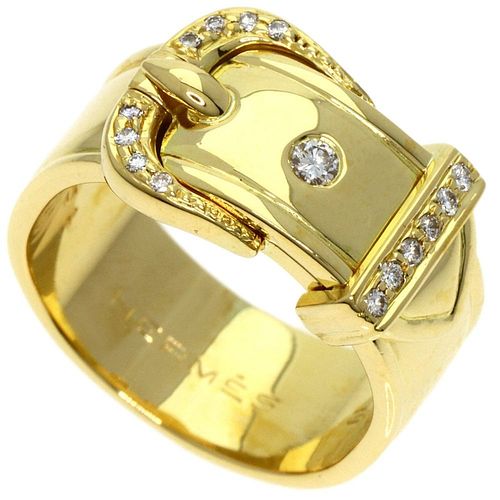 HERMES BROOKSERIE 18K YELLOW GOLD DIAMOND RING