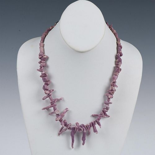 Rare Navajo Sterling & Lavender Branch Coral Necklace