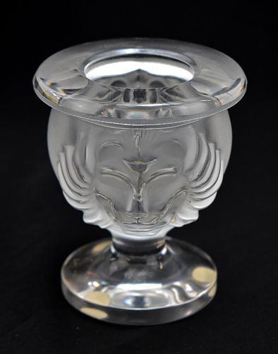 LALIQUE CRYSTAL MATCH/ CANDLE HOLDER