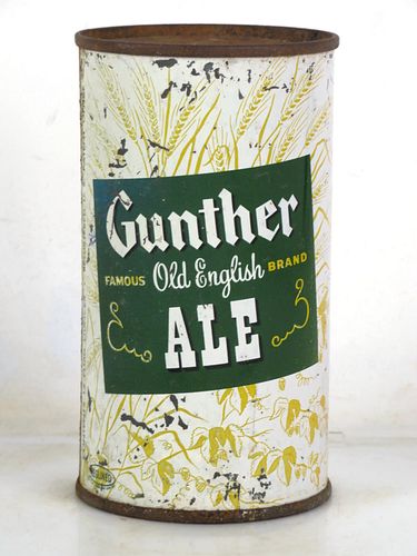 1954 Gunther Old English Ale 12oz 78-17.1a Flat Top Baltimore, Maryland