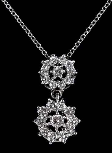 14kt. Flower Motif Diamond Necklace