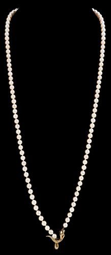 Pearl Necklace with 14kt. Diamond Clasp 