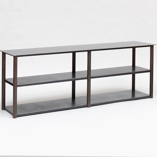 Modern Metal Three-Tier Console Table