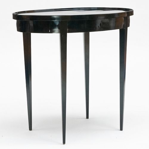 Modern Ebonized Oval Side Table