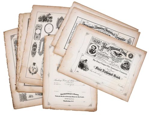 Group of Bank Note Engraving Specimen Sheets 