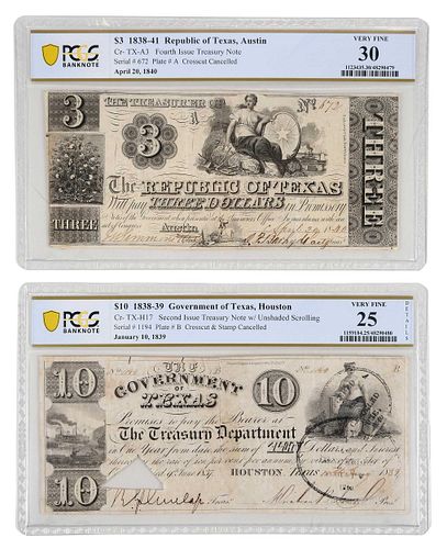 Two Early and Scarce Texas Notes 