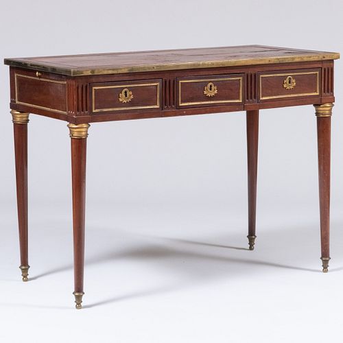 Louis XVI Style Brass-Mounted Mahogany Table à Écrire