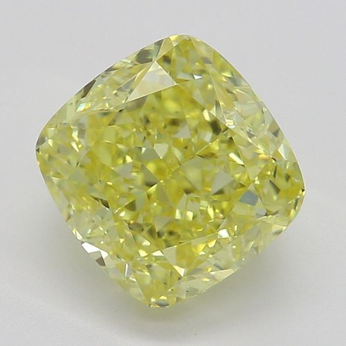 1.51 ct, Natural Fancy Intense Yellow Even Color, VS2, Cushion cut Diamond (GIA Graded), Appraised Value: $54,300 