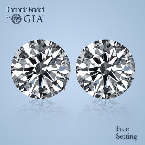 6.02 carat diamond pair, Round cut Diamonds GIA Graded 1) 3.01 ct, Color I, VVS2 2) 3.01 ct, Color I, VS1. Appraised Value: $264,000 