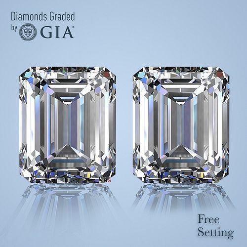 10.02 carat diamond pair, Emerald cut Diamonds GIA Graded 1) 5.01 ct, Color H, VS1 2) 5.01 ct, Color G, VS2. Appraised Value: $926,800 