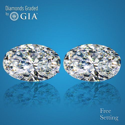 4.01 carat diamond pair, Oval cut Diamonds GIA Graded 1) 2.01 ct, Color F, VS2 2) 2.00 ct, Color G, SI1. Appraised Value: $122,600 