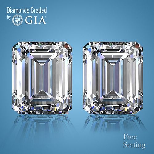 6.16 carat diamond pair, Emerald cut Diamonds GIA Graded 1) 3.14 ct, Color E, VS1 2) 3.02 ct, Color F, VS2. Appraised Value: $350,600 