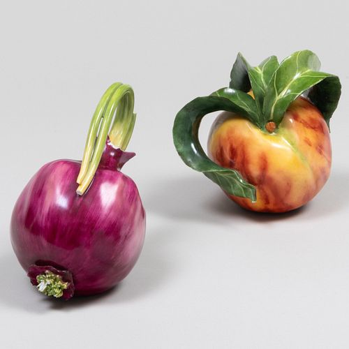 Katherine Houston Porcelain Model of a Peach and an Onion