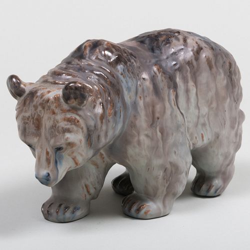Arne Bang Glazed Pottery Model of a Bear