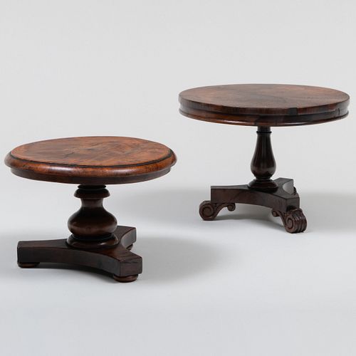 Miniature Walnut and Mahogany Models of Center Tables