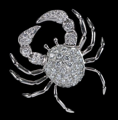 Tiffany & Co. Platinum "Crab" Diamond Brooch/Pendant