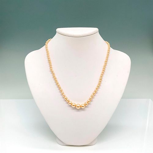 Elegant Faux Golden Pearl Necklace