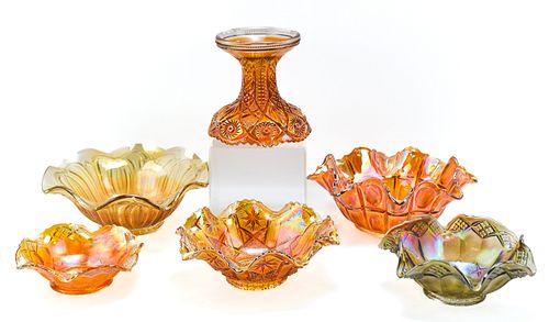 CARNIVAL GLASS COLLECTION (6)