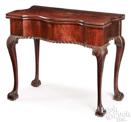 New York Chippendale mahogany games table