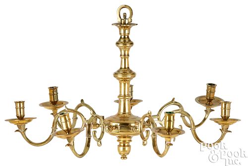 Georgian style brass chandelier
