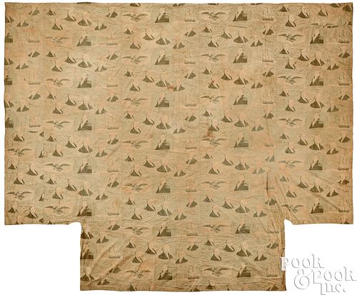 Printed cotton bedspread, 19th c.