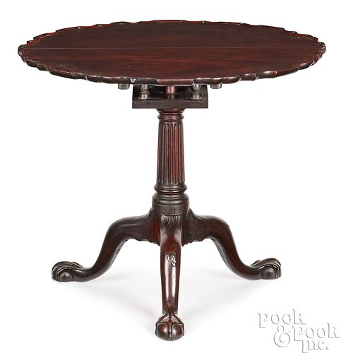 Chippendale mahogany piecrust tea table, ca. 1765