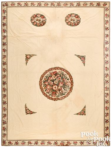 Broderie Perse summer quilt top, 19th c.