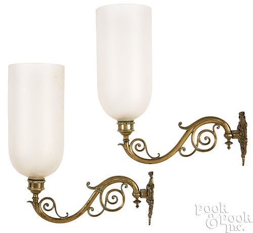 Pair of Regency brass sconces, early 19th c.