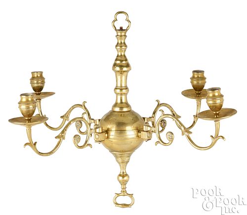 Georgian brass chandelier, ca. 1750