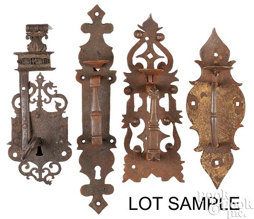Ten European wrought iron hardware, early 18th c.
