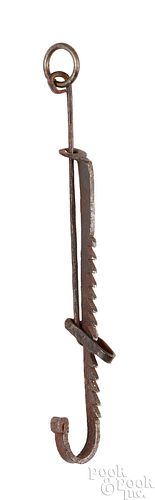 Miniature American wrought iron sawtooth trammel