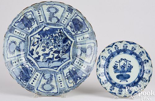 Chinese blue and white porcelain charger and plate
