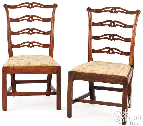 Pair of Philadelphia Chippendale ribbonback chairs