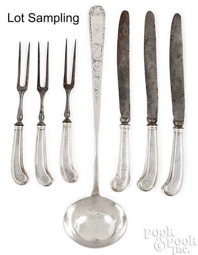 Silver and steel flatware
