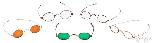 Five silver and gold spectacles