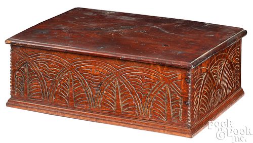 William and Mary carved oak Bible box, ca. 1700