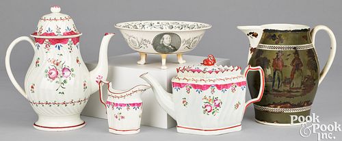 Group of English and French ceramics, ca. 1800