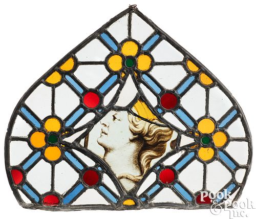 Four Continental leaded stained glass panels