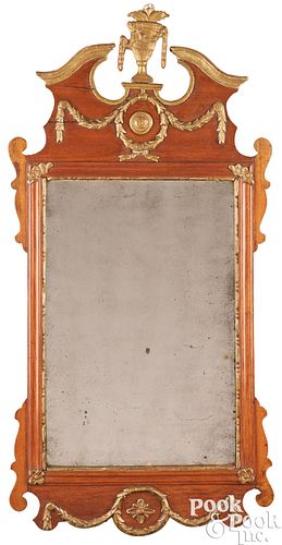 Continental mahogany mirror, early 19th c.