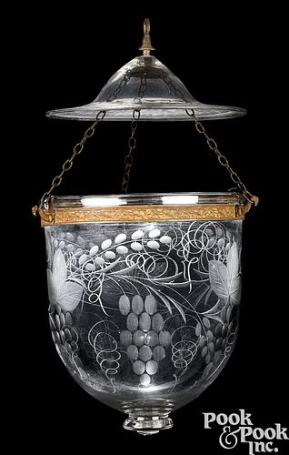 Hanging glass bell jar chandelier