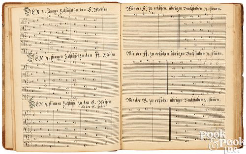 Music manuscript for Turtel Taube Hymnal of 1749