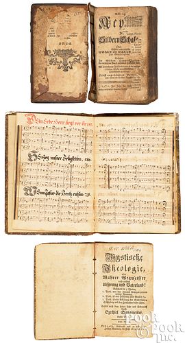 Ephrata music book bound with marbleized paper